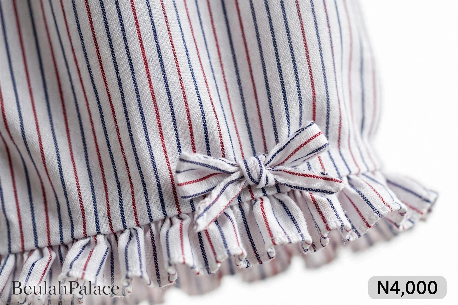 Striped Chiffon Blouse - 3/4 Sleeve with Drawstring Cuff - Office Chic